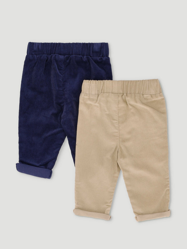 Baby Boys 2 Pack Corduroy Bottoms - Navy