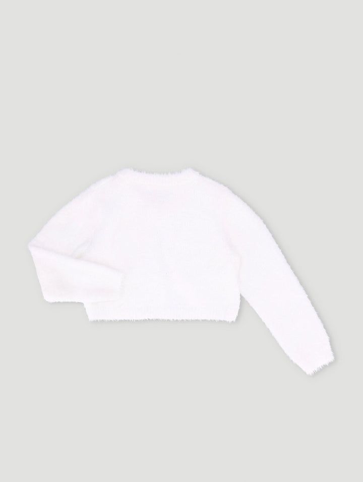 Pre-Girls Fashion Crop Cardigan - Off White