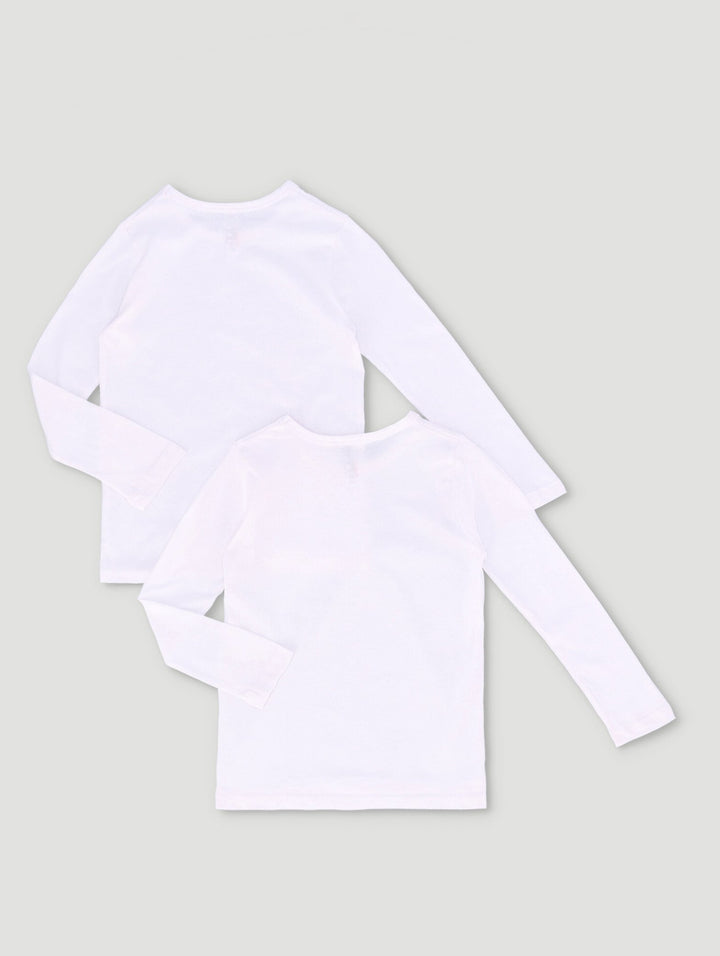 Pre-Boys 2 Pack Long Sleeve Vest - White