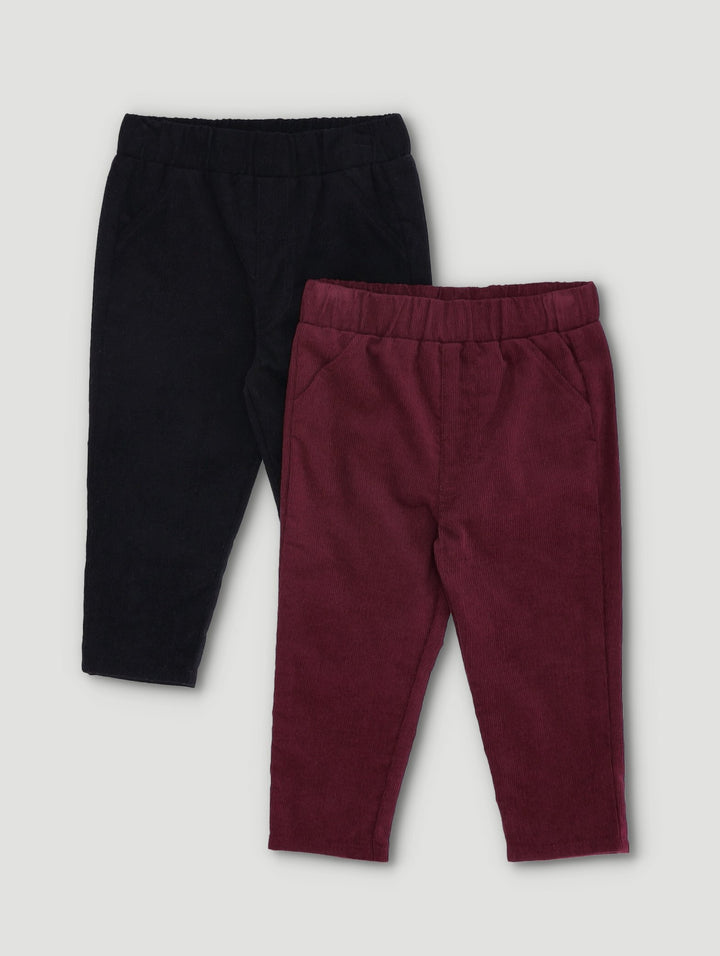 Baby Boys 2 Pack Corduroy Bottoms - Black