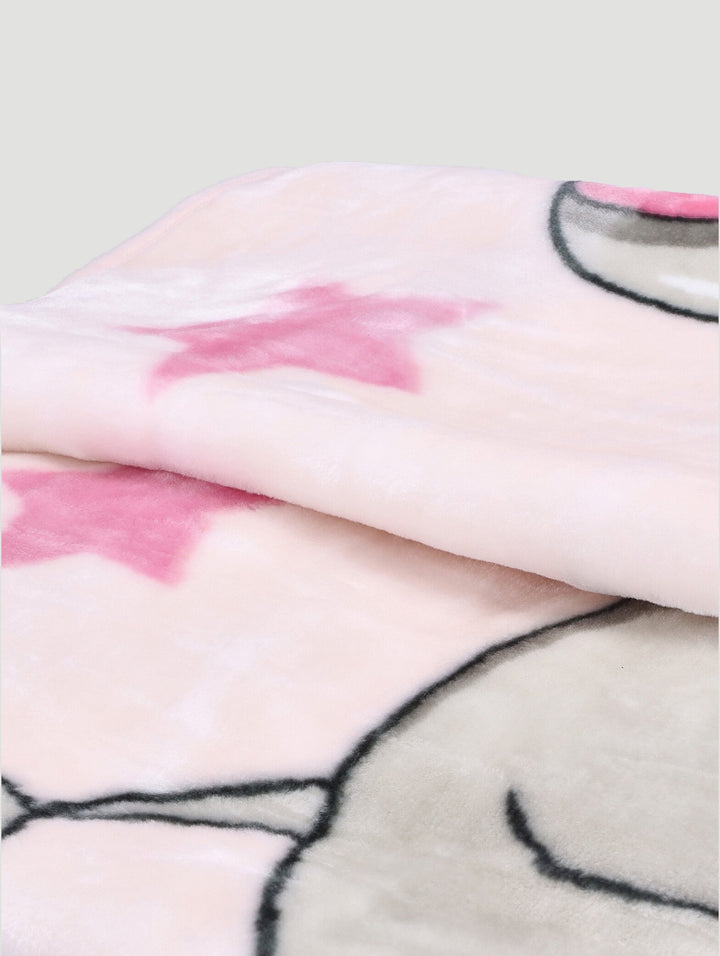 Baby Girls Printed Mink Blanket - Pink