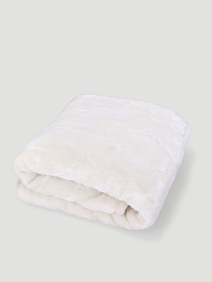 Baby Nursery Printed Mink Blanket - Cream