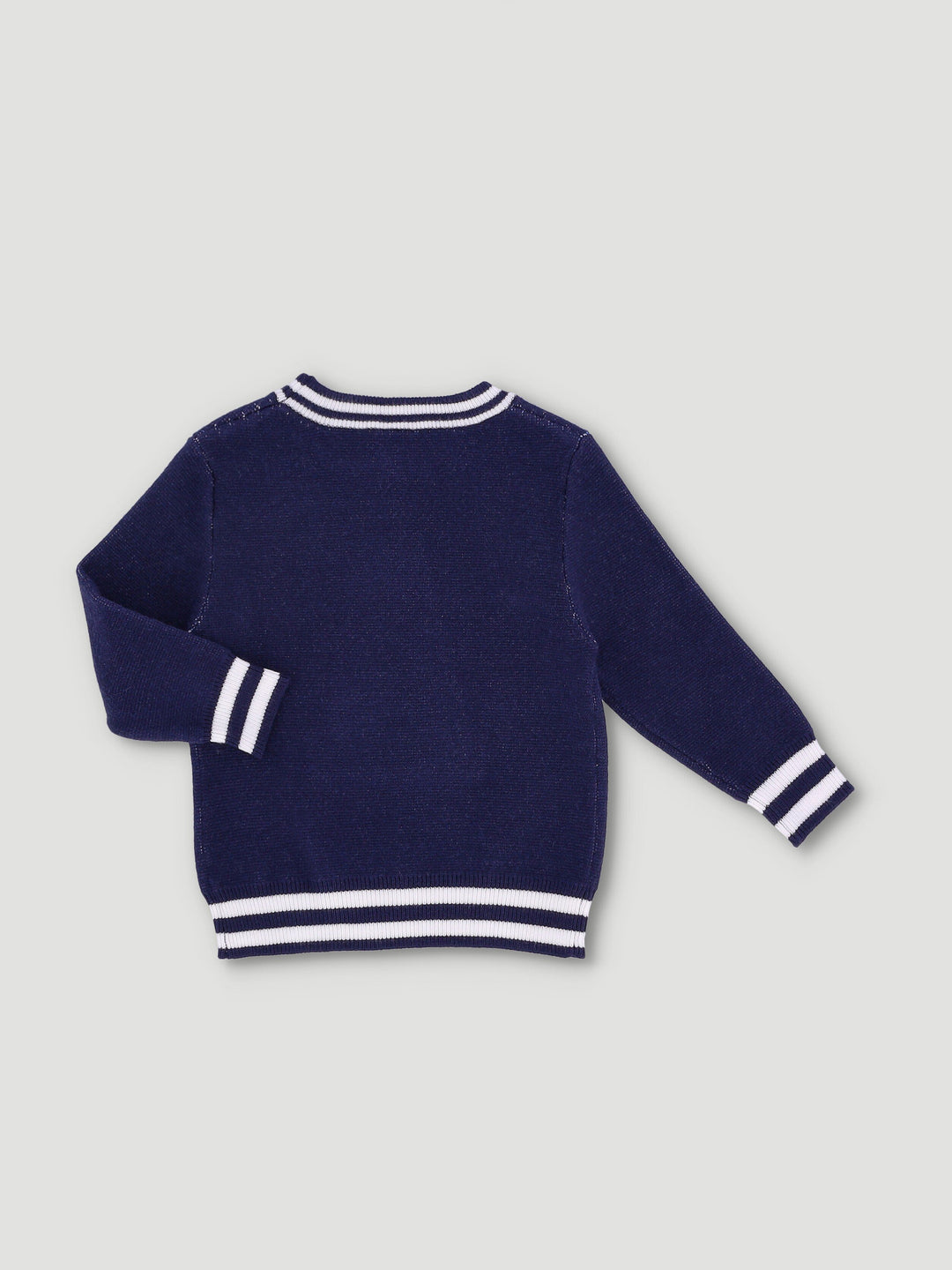 Baby Boys Pull Over Knit 3D Amazing Toweling Applique Knitwear - Navy