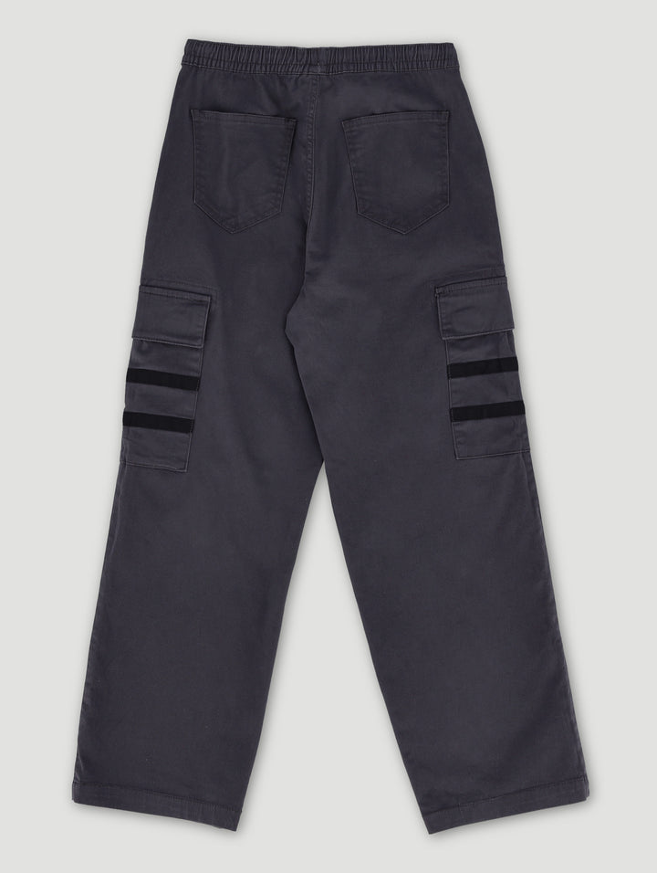 Boys Baggy Detail Cargo Pants - Dark Grey