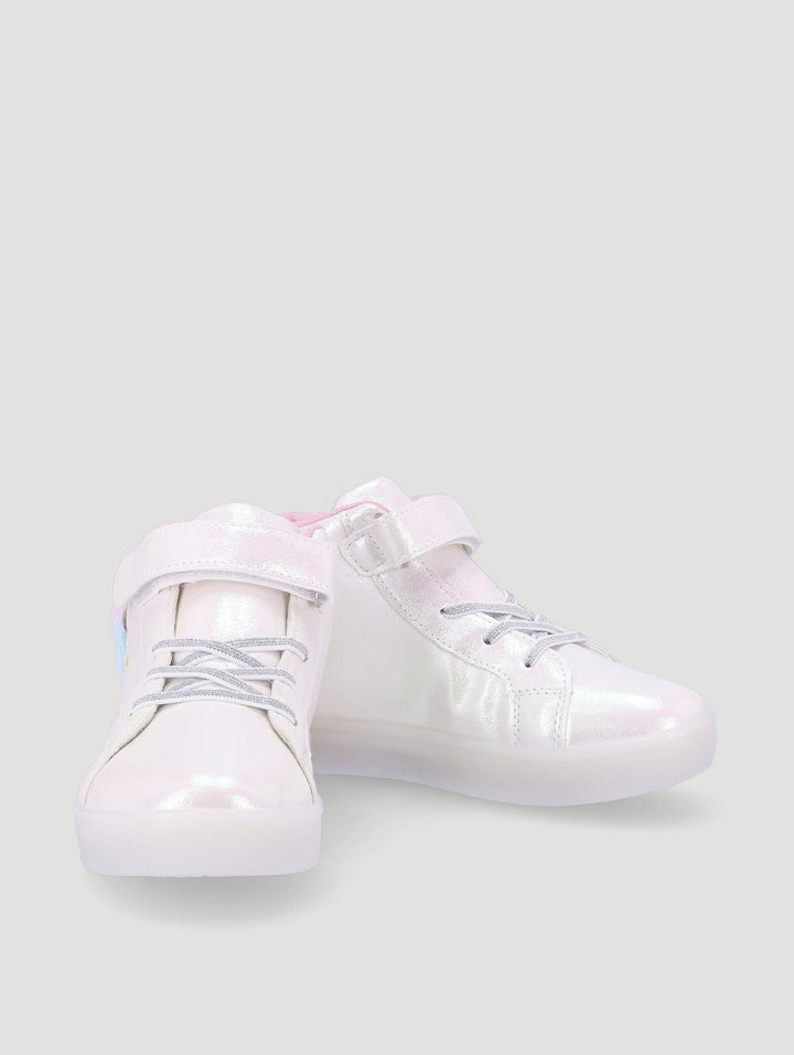 Pre-Girls Light Up Hi-Top Sneaker - White