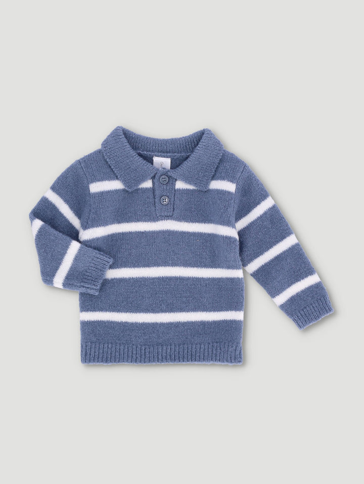 Baby Boys Knit Golfer - Blue