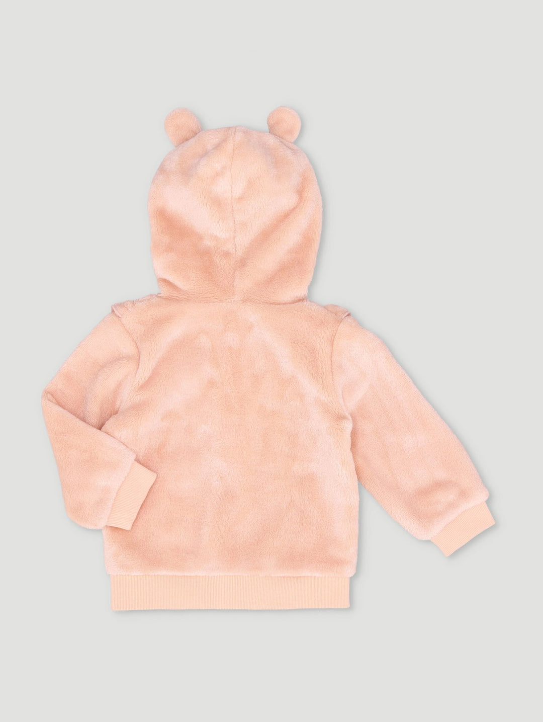 Baby Girls Frill Fleece Jacket - Pink