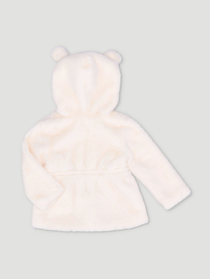 Baby Girls Fur Coat - Cream