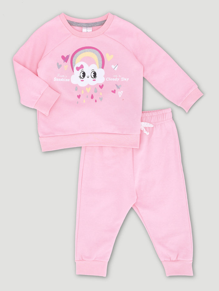 Baby Girls Rainbow Tracksuit - Pink