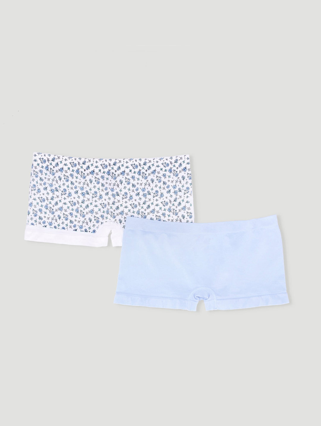 Girls 2 Pack Ditsy Floral Seamless Boyleg Panties - Blue