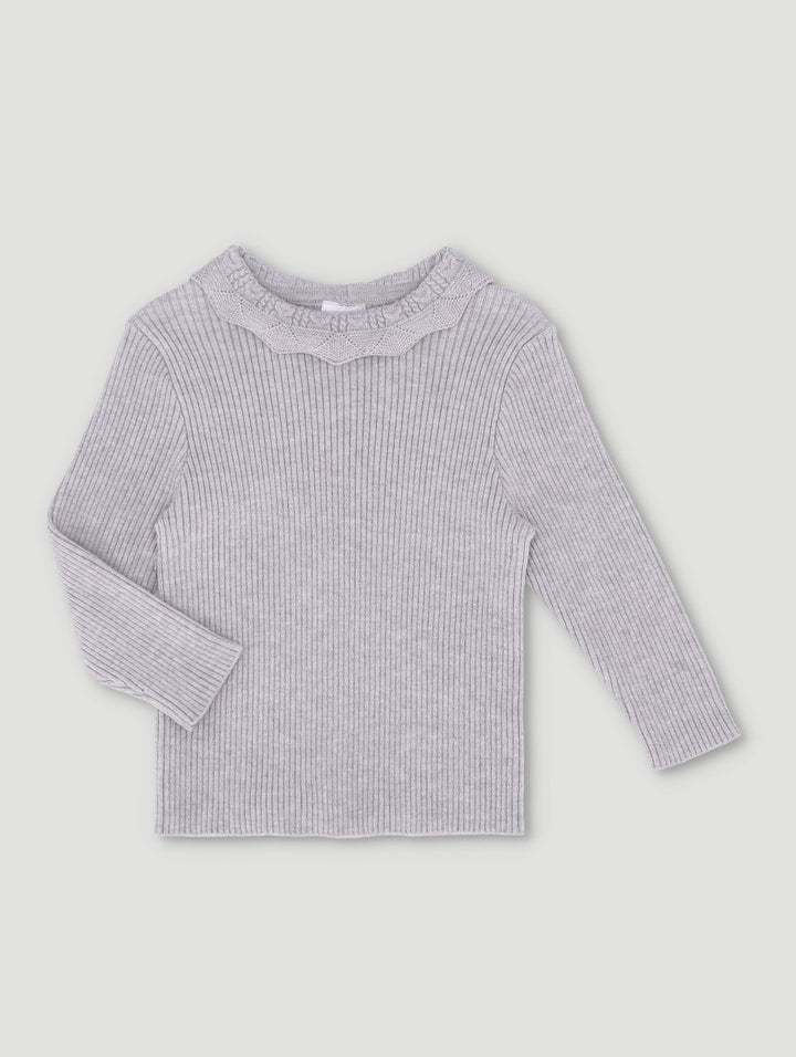 Baby Girls Knit Pullover - Grey