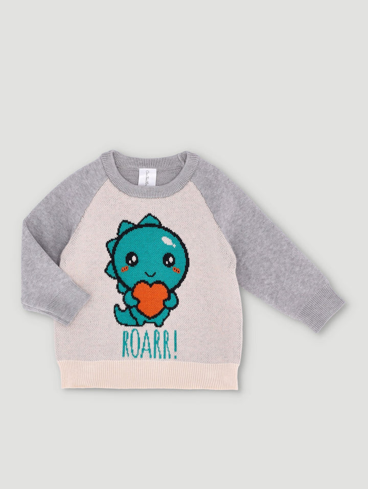 Baby Boys 3D Knitwear Dino Jumper