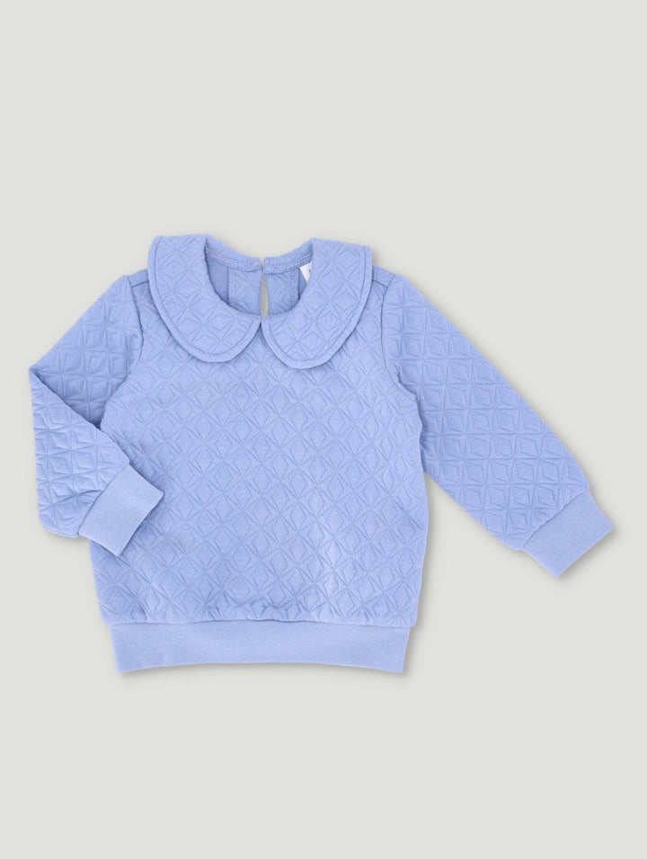 Baby Girls Quilted Pullover - Blue