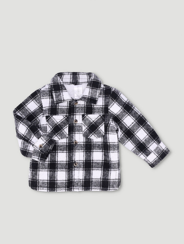 Baby Boys Shacket - Black/White