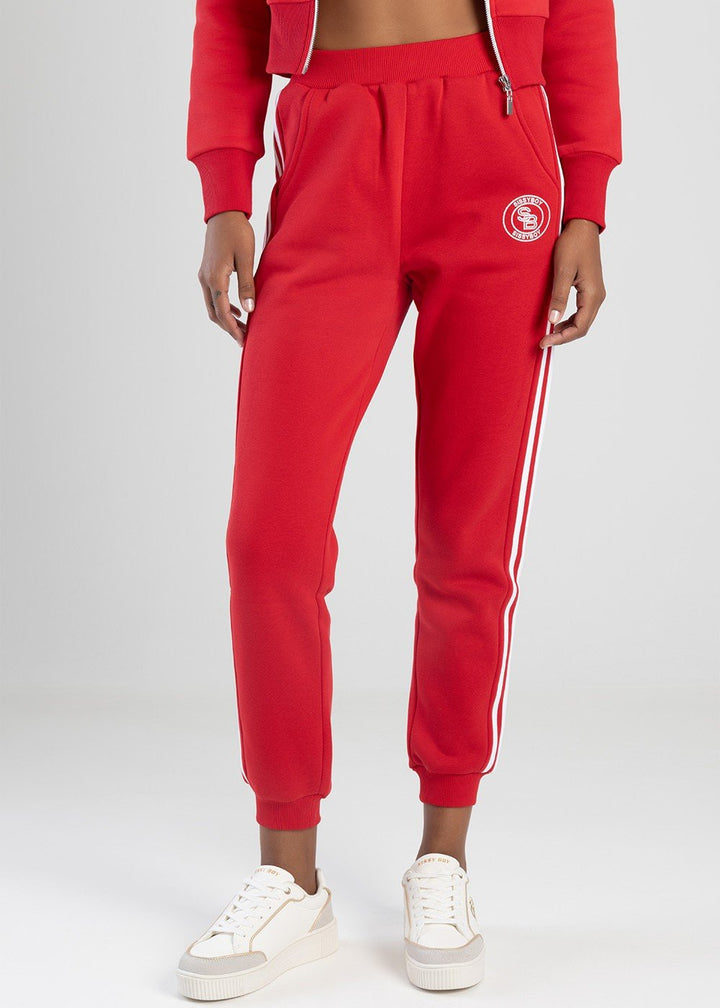 Branded College Track Pants - Red
