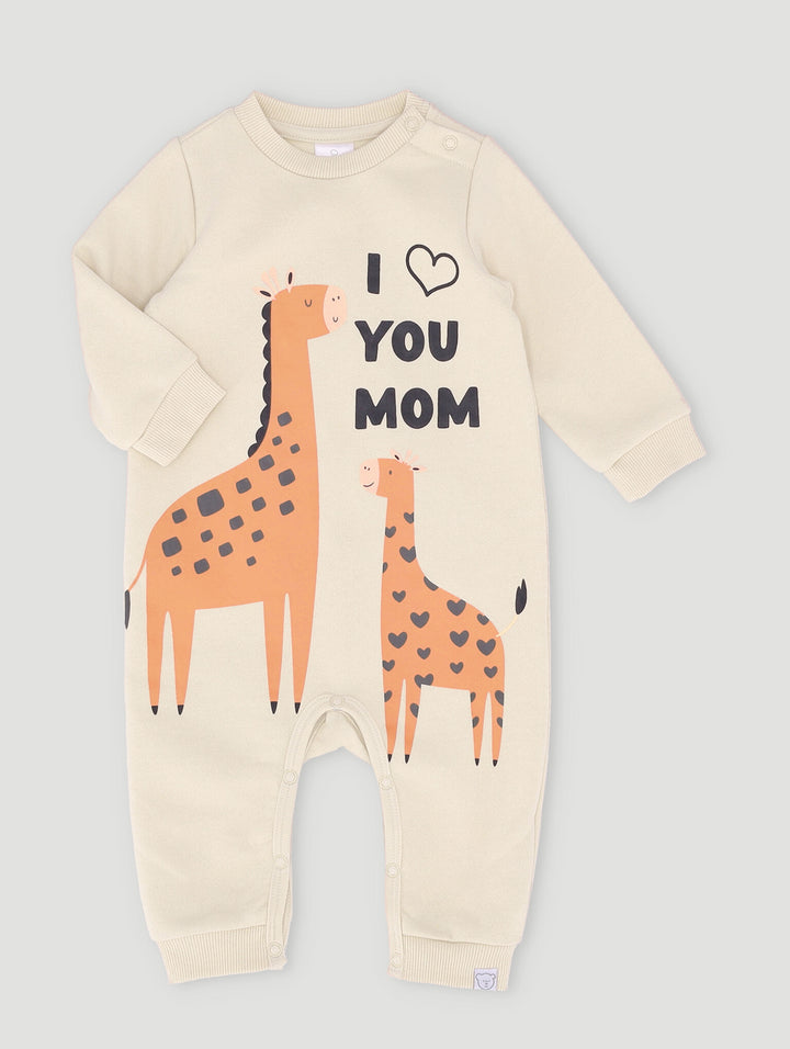 Baby Boys Animal Slogan Sleepsuit - White