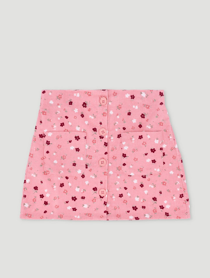 Pre-Girls Fash Corduroy Skirt - Pink