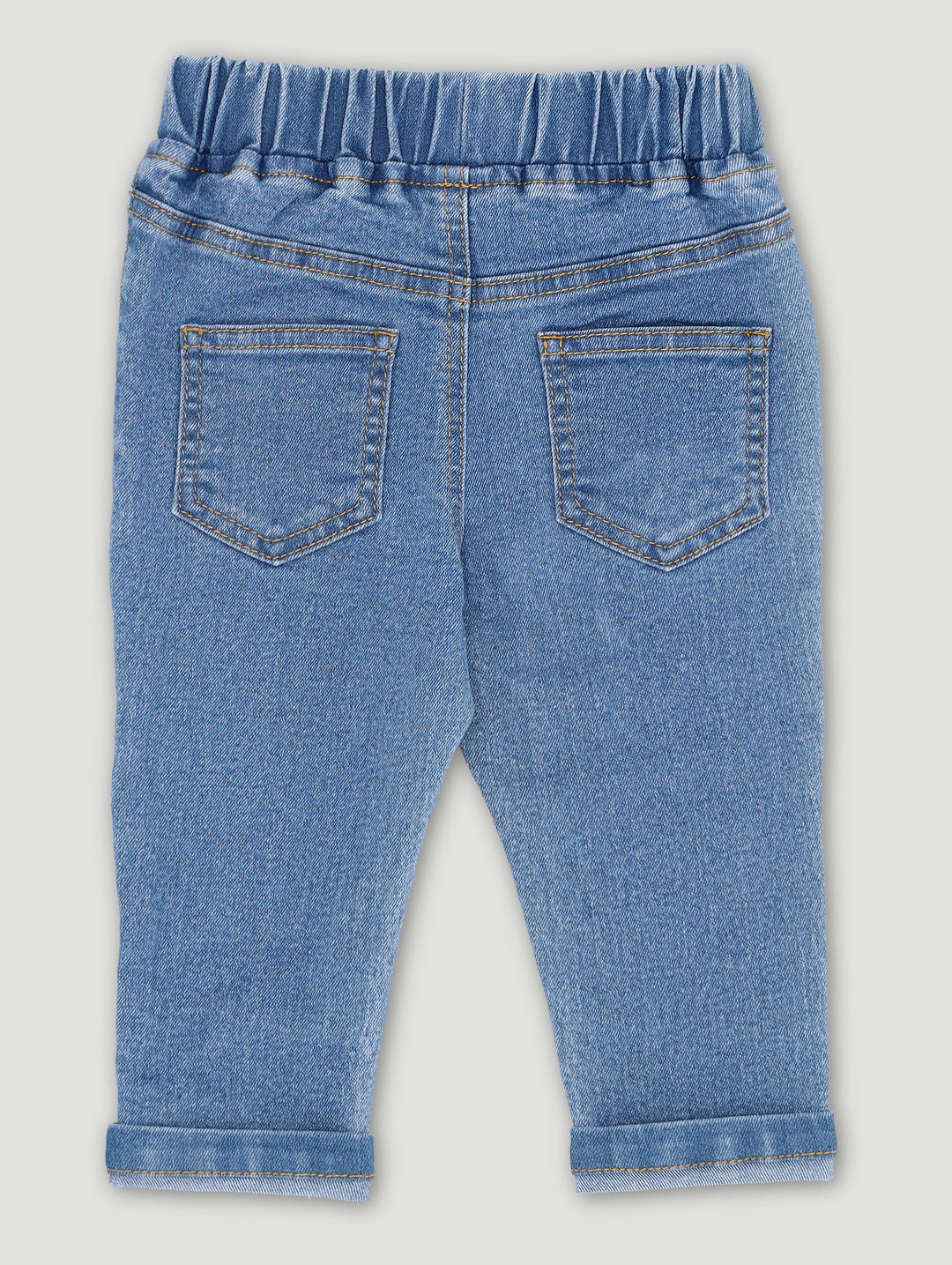 Baby Boys Ribbed Denim Jean - Light Blue