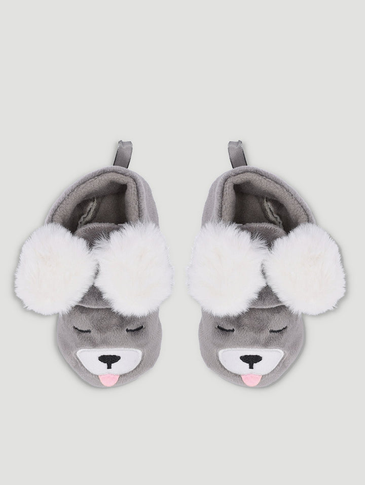 Baby Boys Doggy Slipper - Grey