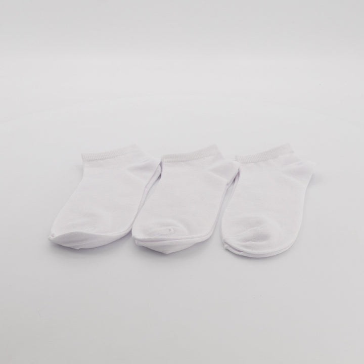 Mens - 3 Pack Plain Lowcut Socks - White