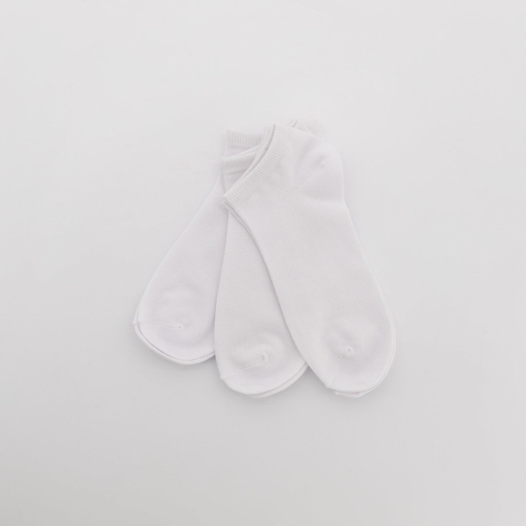 Mens - 3 Pack Plain Lowcut Socks - White