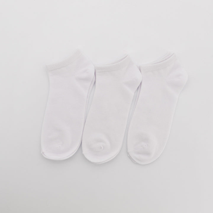 Mens - 3 Pack Plain Lowcut Socks - White