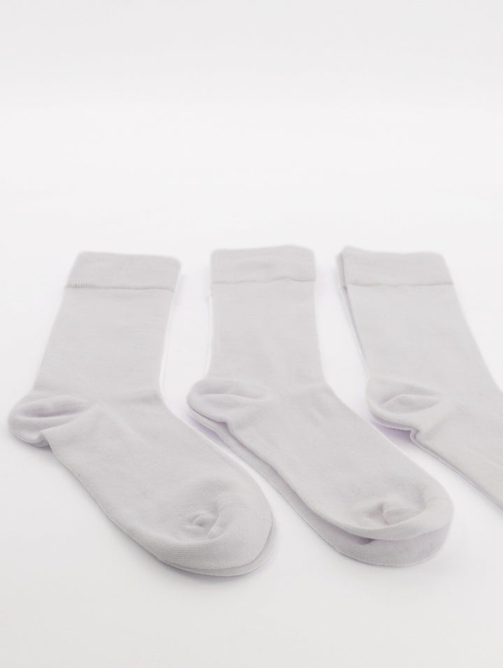 Men's 3 Pack Plain Anklets - White