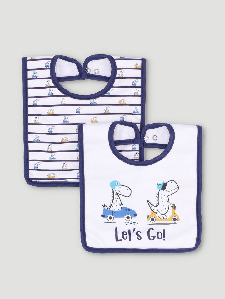 Baby Boys 2 Pack Dino & Car Towelling Bibs