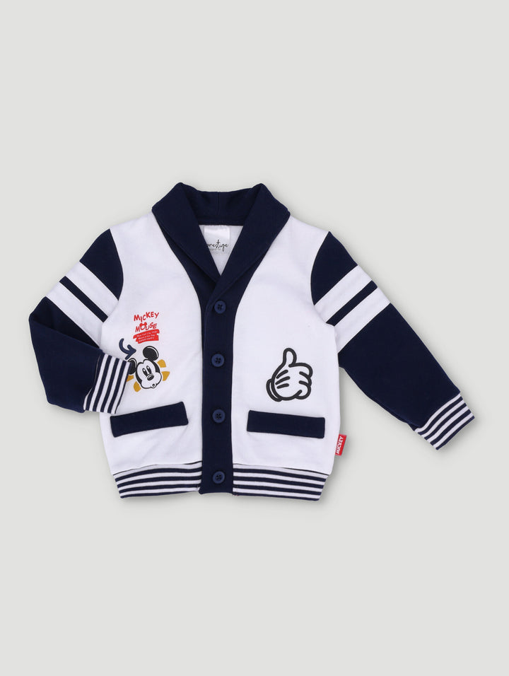 Baby Boys Mickey Mouse Baseball Jacket - Navy