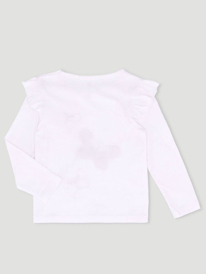 Pre-Girls Long Sleeve 1 Up Butterfly Tee - White