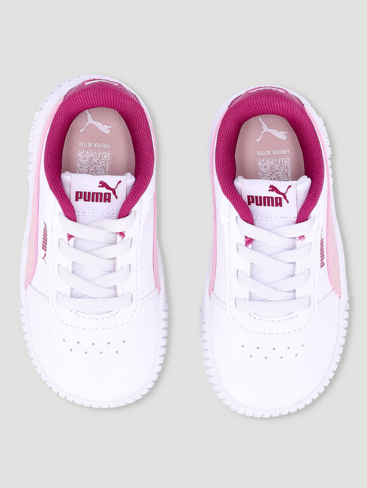 Pre-Girls Carina Magenta Sneaker - White