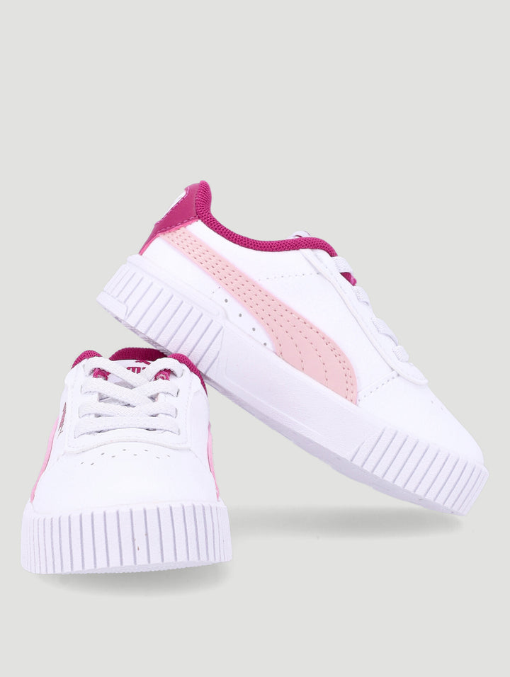 Pre-Girls Carina Magenta Sneaker - White