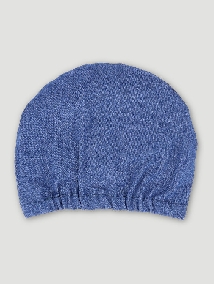 Baby Girls Turban With Bow - Denim