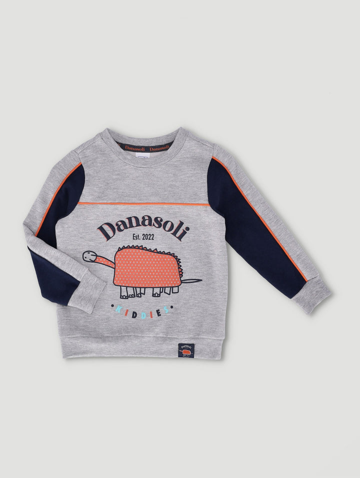 Pre-Boys Danasoli Fleece Crew Top - Grey Melange