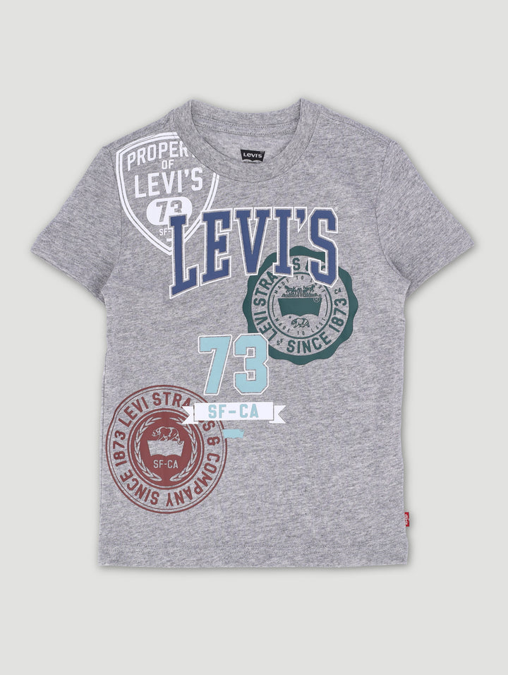 Pre-Boys Prep Crest Tee - Grey