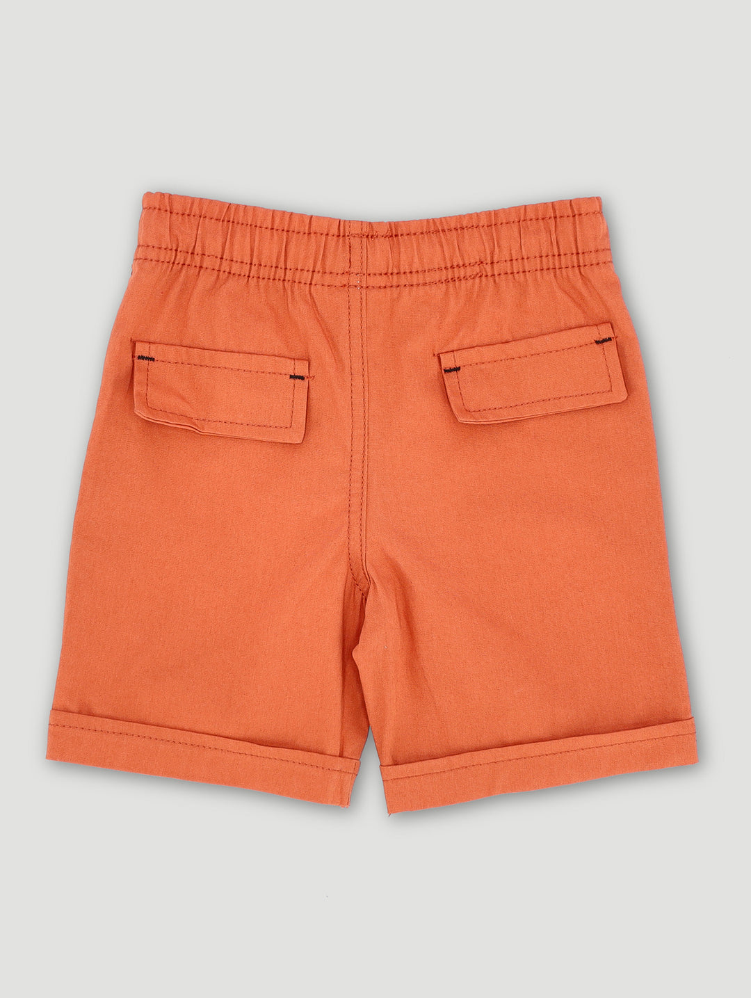 Pre-Boys Mock Turnup Shorts - Rust