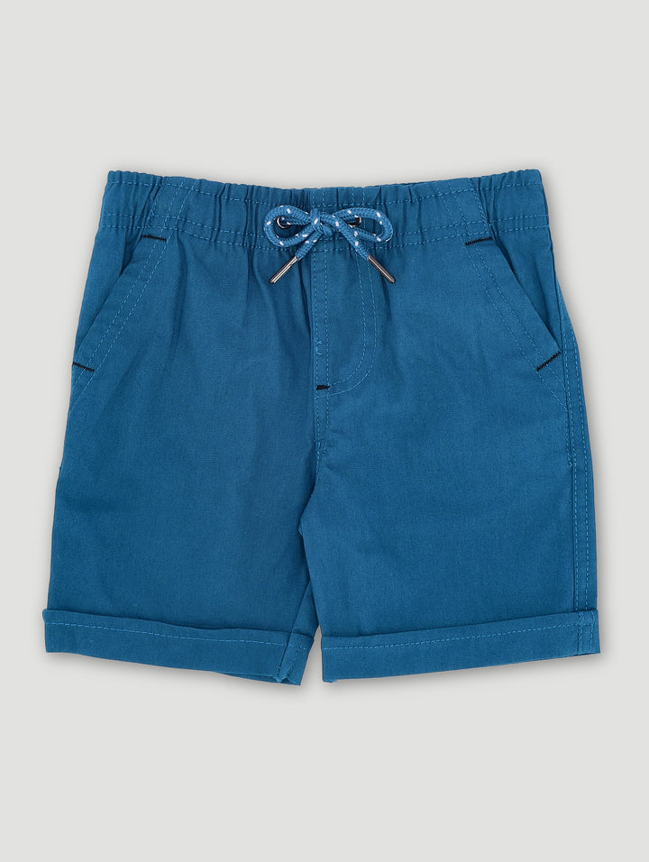 Pre-Boys Mock Turnup Short - Blue Coral