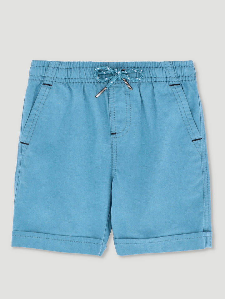 Pre-Boys Mock Turnup Short - Light Blue