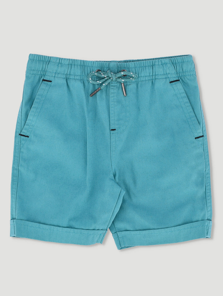 Pre-Boys Mock Turnup Short - Teal