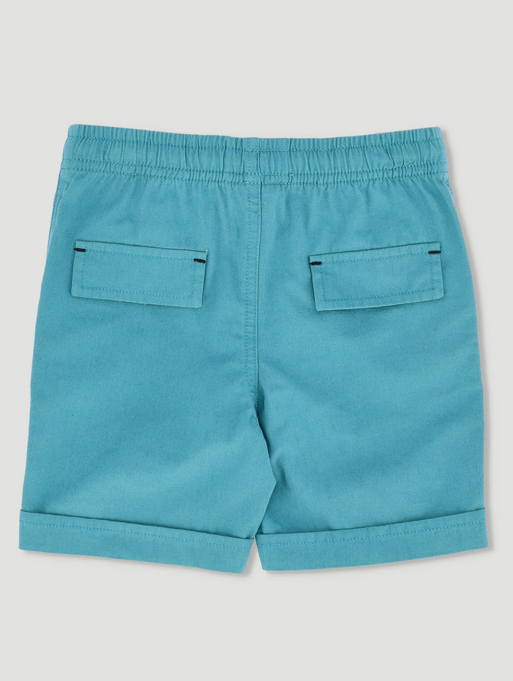 Pre-Boys Mock Turnup Short - Teal