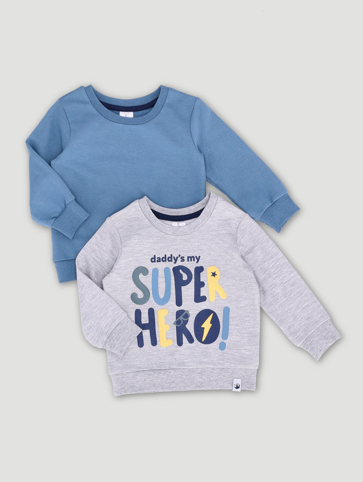 Baby Boys 2 Pack Super Hero Sweat Top