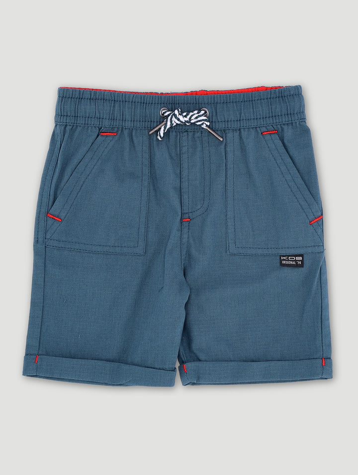 Pre-Boys Turnup Ripstop Shorts  - Teal