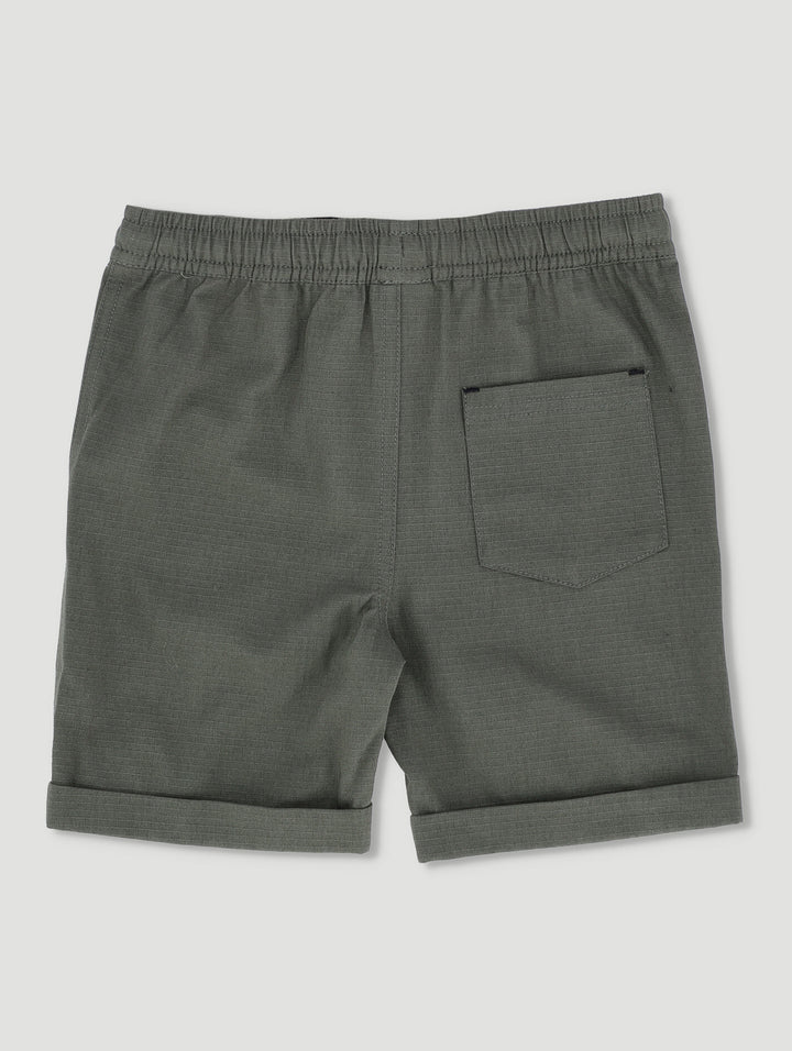 Pre-Boys Ripstop Turnup Shorts - Olive