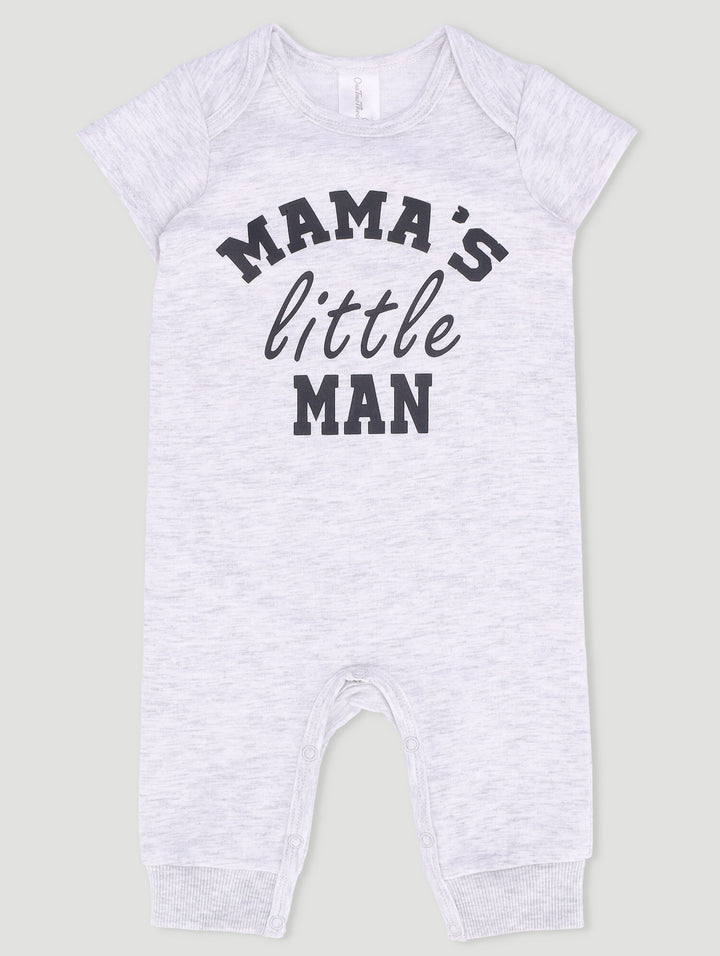 BABY BOYS UNBRUSHED MAMA LITTLE MAN TEE- GREY