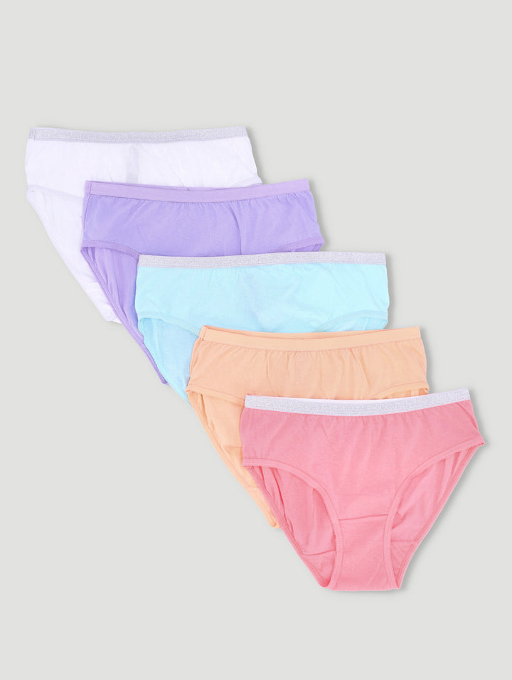 Girls 5 Pack Plain Panties