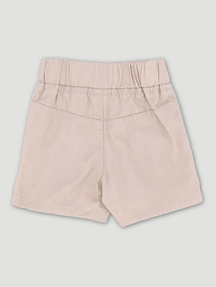 Puppy Embossed Pocket Twill Shorts - Stone