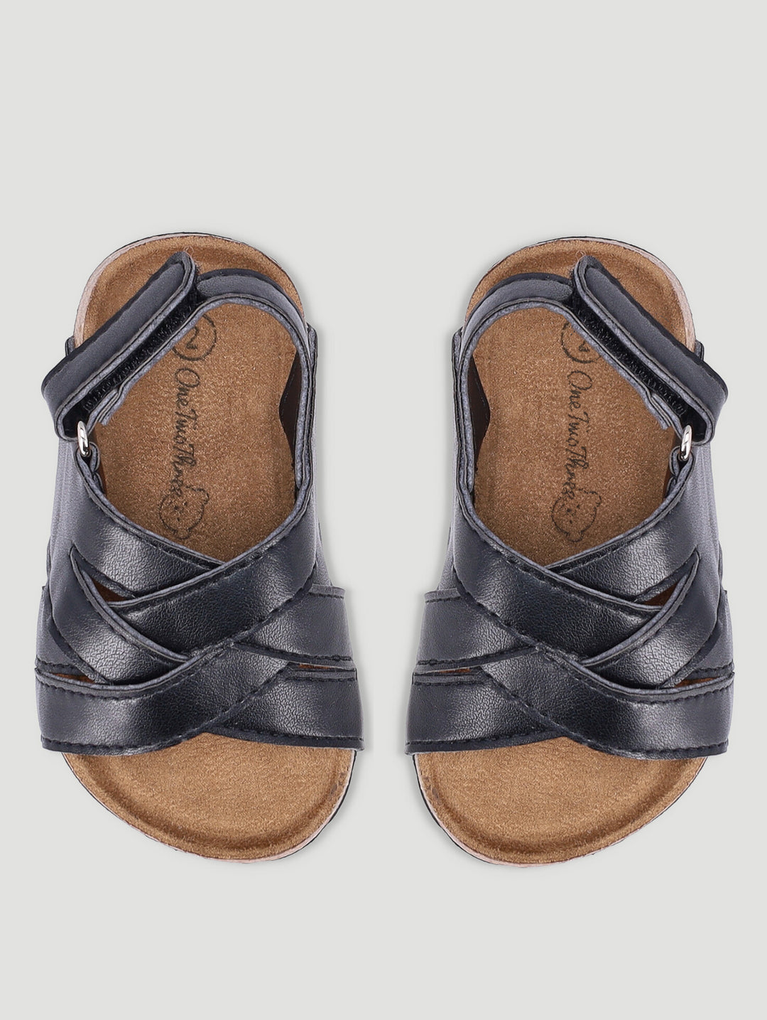 Baby Boys Matte Crossover Sandal - Black