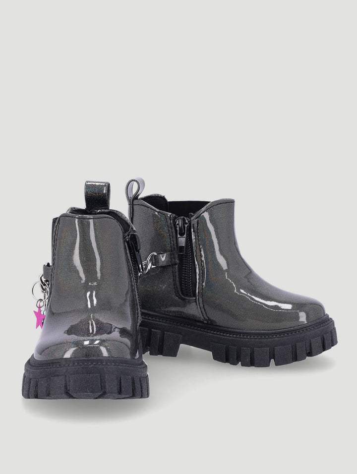 Pre-Girls Chain Chelsea Boot - Black