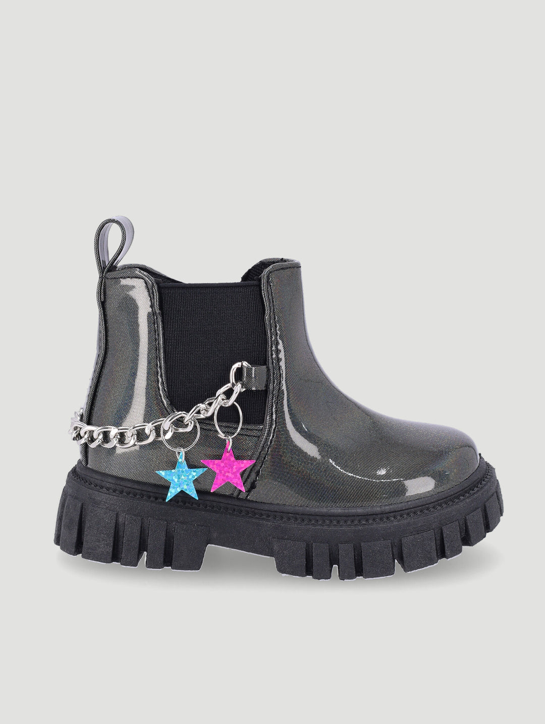 Pre-Girls Chain Chelsea Boot - Black