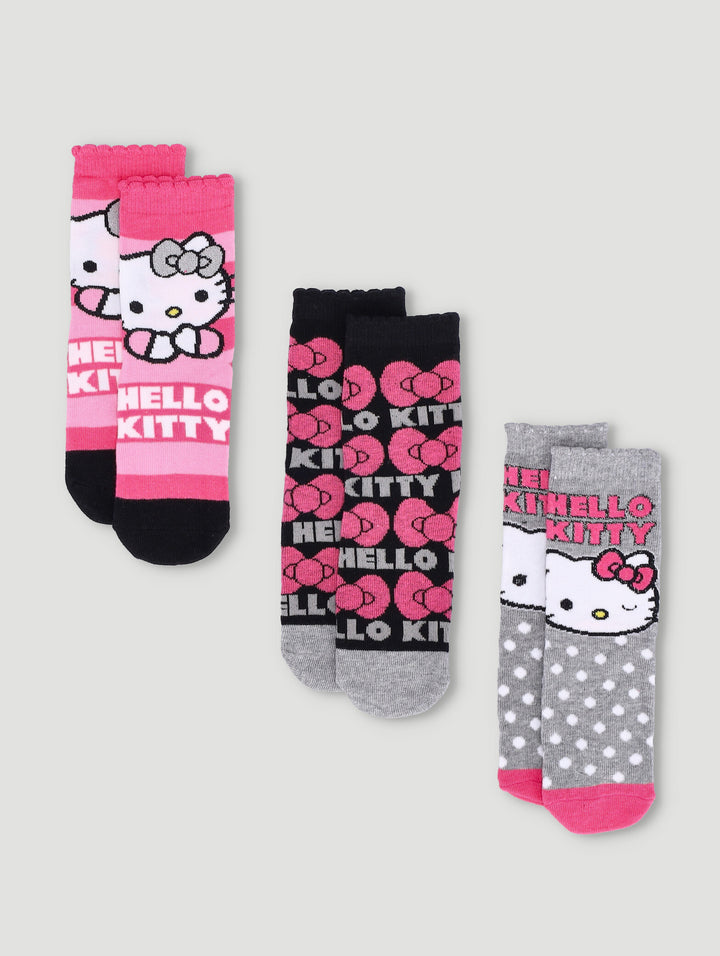 Pre-Girls 3 Pack Hello Kitty Socks - Pink